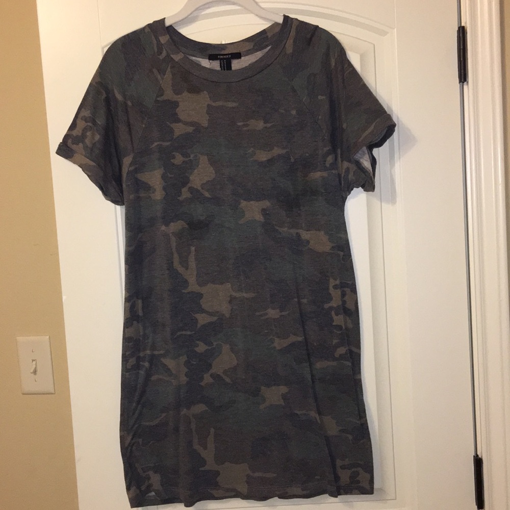 Camo t shirt dress